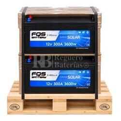2 bater�as Solar 12 Voltios 300 Amperios | Sin mantenimiento FQS12-300